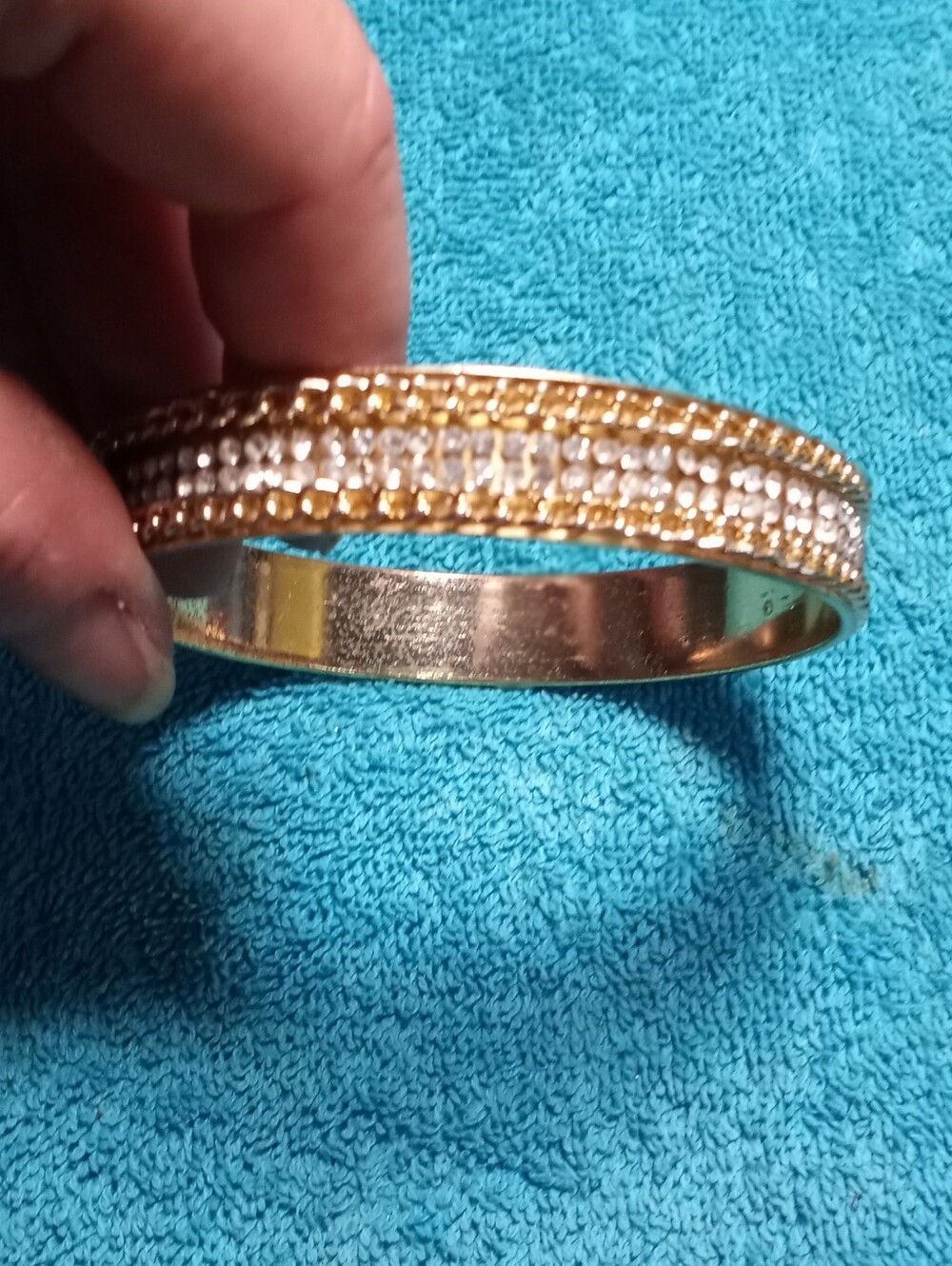 Gold-Tone Crystal Pavé Bangle Bracelet - Women Jewelry